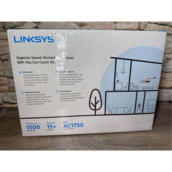 LinkSys Max-Stream Dual Band WiFi 5 Router AC1750 Streaming Gaming 15+ Devices - Picture 3 of 5